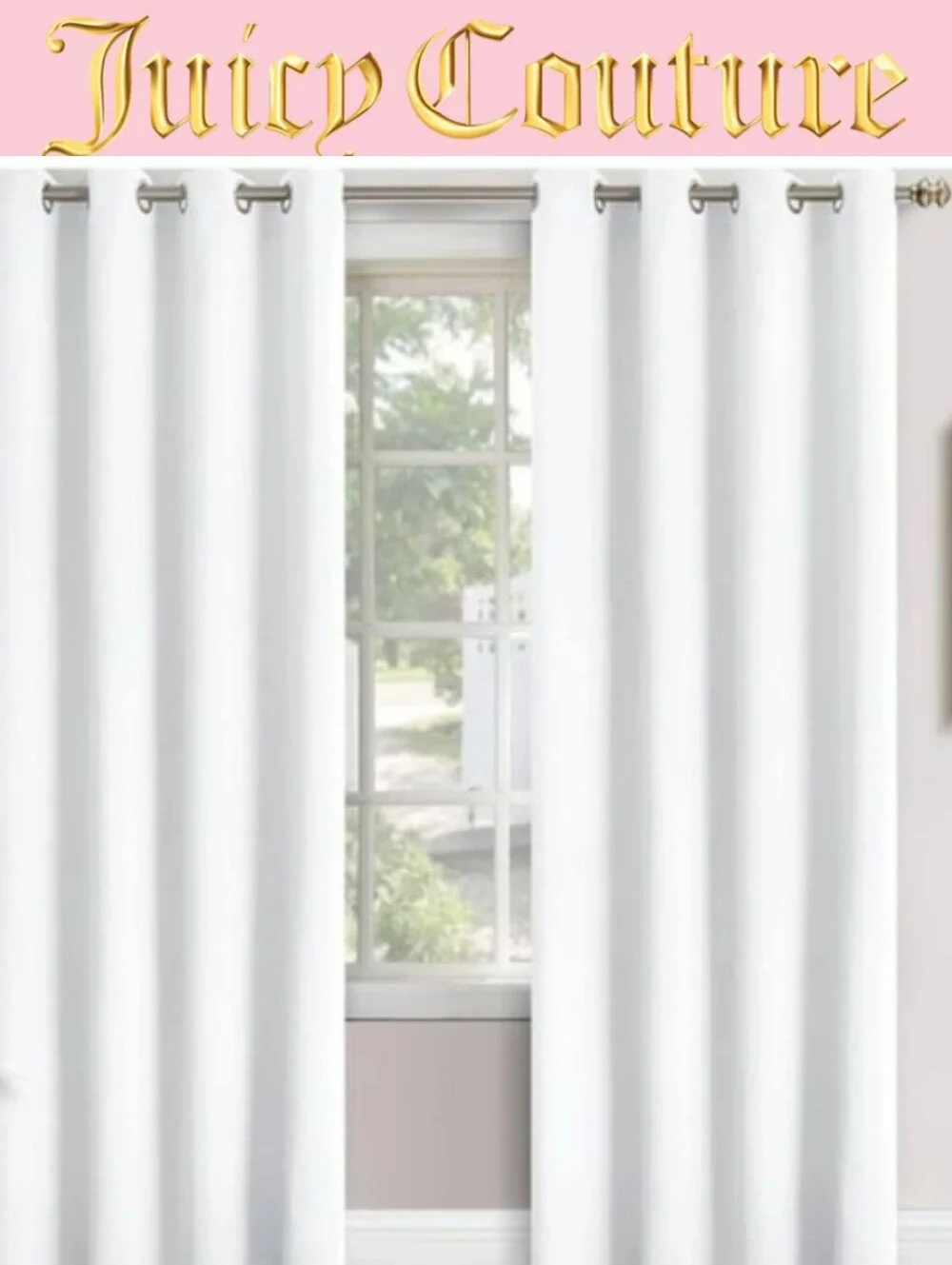 Juicy Couture Home Textured‎ Two Window Panels w/Grommets